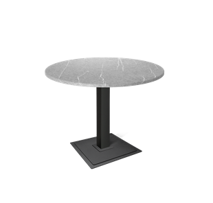Круглый стол на кухню SHT-TU5-BS1 / SHT-TT 90 МДФ (серый мрамор/черный) в Стерлитамаке