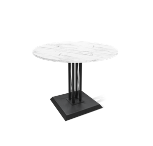 Мини-стол на кухню SHT-TU6-BS2 / SHT-TT 90 ЛДСП (мрамор кристалл/черный) в Уфе