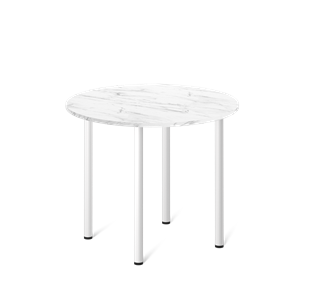 Круглый стол на кухню SHT-TU66 / SHT-TT 90 ЛДСП (мрамор кристалл/белый) в Уфе