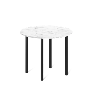 Кухонный круглый стол SHT-TU66 / SHT-TT 90 ЛДСП (мрамор кристалл/черный) в Уфе