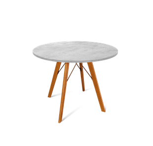 Обеденный круглый стол SHT-TU9 / SHT-TT 90 ЛДСП (бетон чикаго светло-серый/светлый орех) в Стерлитамаке
