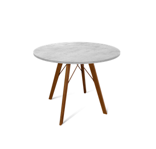 Круглый стол на кухню SHT-TU9 / SHT-TT 90 ЛДСП (бетон чикаго светло-серый/темный орех) в Стерлитамаке