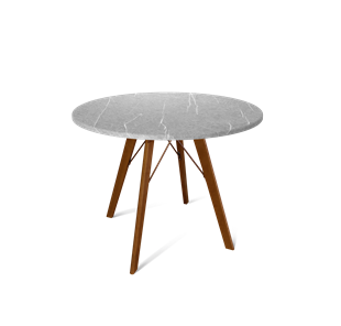 Обеденный круглый стол SHT-TU9 / SHT-TT 90 МДФ (серый мрамор/темный орех) в Стерлитамаке