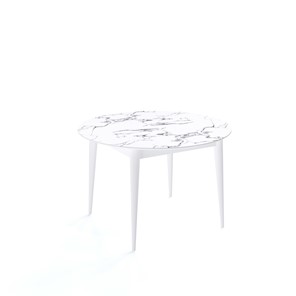 Кухонный раздвижной стол Kenner W1200 (Белый/Мрамор белый) в Стерлитамаке