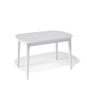 Кухонный раздвижной стол Kenner 1300M (Белый/Стекло белое глянец) в Уфе