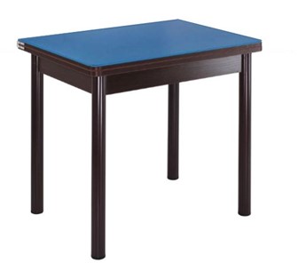 Кухонный пристенный стол СПА-01 СТ2, венге ЛДСП/стекло синие/38 прямые трубки крашеные коричневый в Уфе
