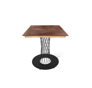 Керамический стол SHT-TU3-1/ТT8 60/60 (черный муар/прозрачный лак/коричневая сепия) в Уфе