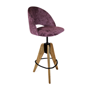 Барный стул SHT-ST34 / SHT-S92 (вишневый джем/браш.коричневый/черный муар) в Стерлитамаке