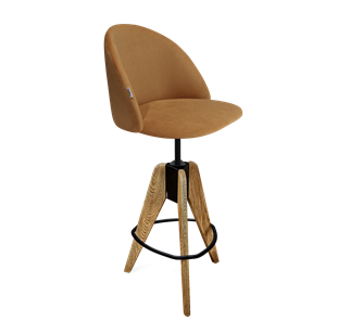 Барный стул SHT-ST35 / SHT-S92 (горчичный/браш.коричневый/черный муар) в Стерлитамаке