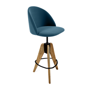 Барный стул SHT-ST35 / SHT-S92 (тихий океан/браш.коричневый/черный муар) в Стерлитамаке