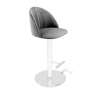 Барный стул SHT-ST35-1 / SHT-S128 (угольно-серый/хром/белый муар) в Стерлитамаке