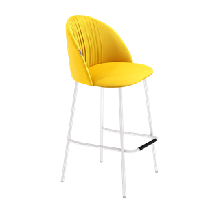 Барный стул SHT-ST35-1 / SHT-S29P (имперский жёлтый/белый муар) в Стерлитамаке