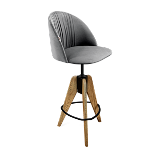 Барный стул SHT-ST35-1 / SHT-S92 (угольно-серый/браш.коричневый/черный муар) в Стерлитамаке