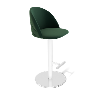 Барный стул SHT-ST35-2 / SHT-S128 (лиственно-зеленый/хром/белый муар) в Стерлитамаке
