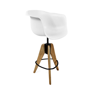 Барный стул SHT-ST31/S92 (белый/брашированный коричневый/черный муар) в Уфе