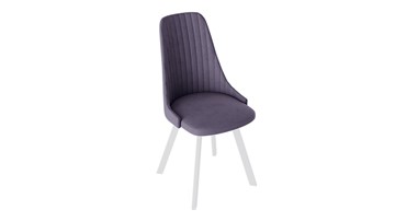 Обеденный стул Франк (паук) исп2 (Белый матовый/Микровелюр Фиолетовый) в Салавате