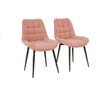 Комплект из 2-х  мягких стульев для кухни Brendoss Комфорт розовый черные ножки в Стерлитамаке