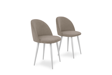 Комплект из 2-х кухонных стульев Лайт бежевый белые ножки в Уфе