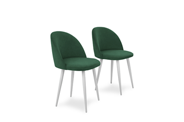 Комплект из 2-х обеденных стульев Лайт изумрудный белые ножки в Уфе
