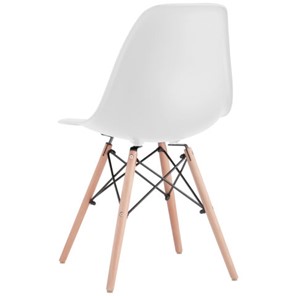 Комплект обеденных стульев 4 шт. BRABIX "Eames CF-010", пластик белый, опоры дерево/металл, 532630, 2033A в Салавате