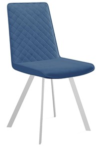 Обеденный стул 202, микровелюр B8 blue, ножки белые в Уфе