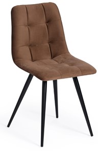 Обеденный стул CHILLY (mod. 7095) 45х53х88 коричневый barkhat 12/черный арт.14393 в Стерлитамаке