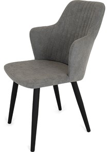 Обеденный стул Кубика Йорк, ноги черные круглые XXL (R38)/велюр T180 Светло-серый в Стерлитамаке
