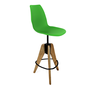 Барный стул SHT-ST29/S92 (зеленый ral 6018/брашированный коричневый/черный муар) в Стерлитамаке