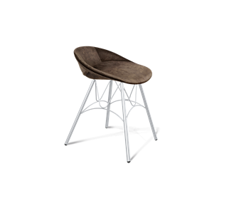 Обеденный стул SHT-ST19-SF1 / SHT-S100 (кофейный трюфель/хром лак) в Уфе