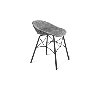 Обеденный стул SHT-ST19-SF1 / SHT-S107 (дымный/черный муар) в Уфе