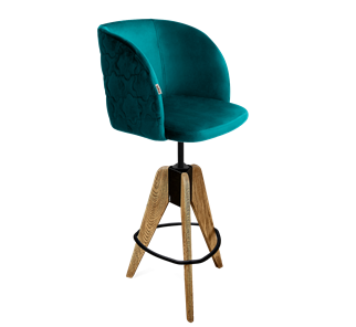 Полубарный стул SHT-ST33-1 / SHT-S92 (альпийский бирюзовый/браш.коричневый/черный муар) в Стерлитамаке