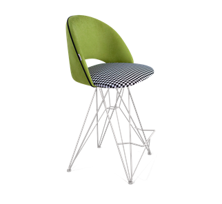 Полубарный стул SHT-ST34-3 / SHT-S66-1 (оливковый/гусиная лапка/хром лак) в Стерлитамаке