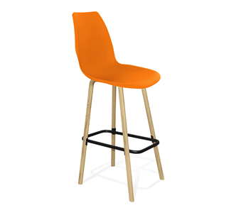 Барный стул SHT-ST29/S94 (оранжевый ral2003/прозрачный лак/черный муар) в Стерлитамаке