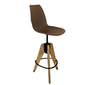 Барный стул SHT-ST29/S92 (коричневый ral 8014/брашированный коричневый/черный муар) в Уфе