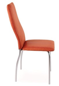 Обеденный стул Волна, каркас хром люкс, нубук -  оранжевый в Уфе
