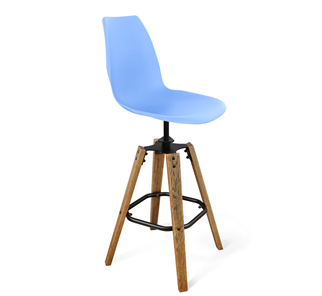 Барный стул SHT-ST29/S93 (голубой pan 278/брашированный коричневый/черный муар) в Салавате