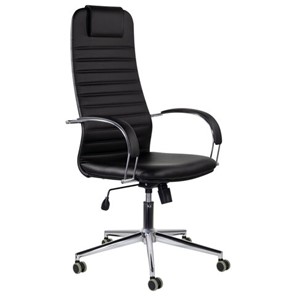 Кресло офисное Brabix Premium Pilot EX-610 CH (хром, кожзам, черное) 532418 в Уфе