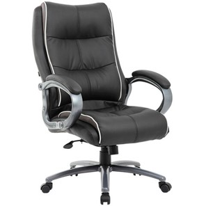 Офисное кресло Brabix Premium Strong HD-009 (экокожа черная, ткань серая) 531945 в Стерлитамаке