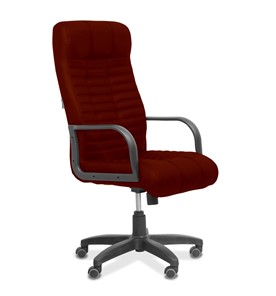 Офисное кресло для руководителя Атлант, ткань TW / бордовая в Стерлитамаке