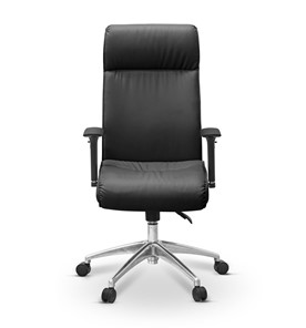 Кресло офисное Dark (подлокотники 3D) натуральная кожа с компаньоном / черная в Стерлитамаке