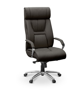 Кресло для руководителя Олимп X (подлокотники хром) натуральная кожа с компаньоном / черная в Стерлитамаке
