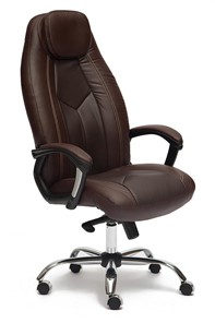 Офисное кресло BOSS Lux, кож/зам, коричневый/коричневый перфорированный, арт.9816 в Уфе