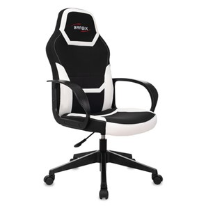 Офисное кресло BRABIX "Alpha GM-018", ткань/экокожа, черное/белое, 532640, GM-018_532640 в Стерлитамаке