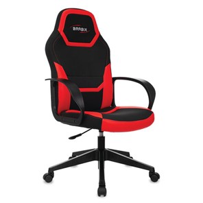 Офисное кресло BRABIX "Alpha GM-018", ткань/экокожа, черное/красное, 532637, GM-018_532637 в Стерлитамаке
