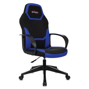Компьютерное кресло BRABIX "Alpha GM-018", ткань/экокожа, черное/синее, 532638, GM-018_532638 в Стерлитамаке