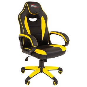 Офисное кресло BRABIX "Blaze GM-162", TW/экокожа, черное/желтое, 532579, 7083507 в Стерлитамаке