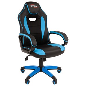 Кресло для приемных и переговорных BRABIX "Blaze GM-162", TW/экокожа, черное/голубое, 532578, 7083506 в Стерлитамаке