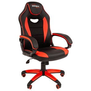 Офисное кресло BRABIX "Blaze GM-162", TW/экокожа, черное/красное, 532580, 7083508 в Стерлитамаке