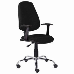 Офисное кресло BRABIX "Comfort MG-322", хром, регулируемая эргономичная спинка, ткань, черное, 532558 в Стерлитамаке
