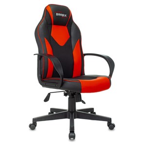 Офисное кресло BRABIX "Game GM-017", экокожа/ткань, черное/красное, 532642, GM-017_532642 в Стерлитамаке
